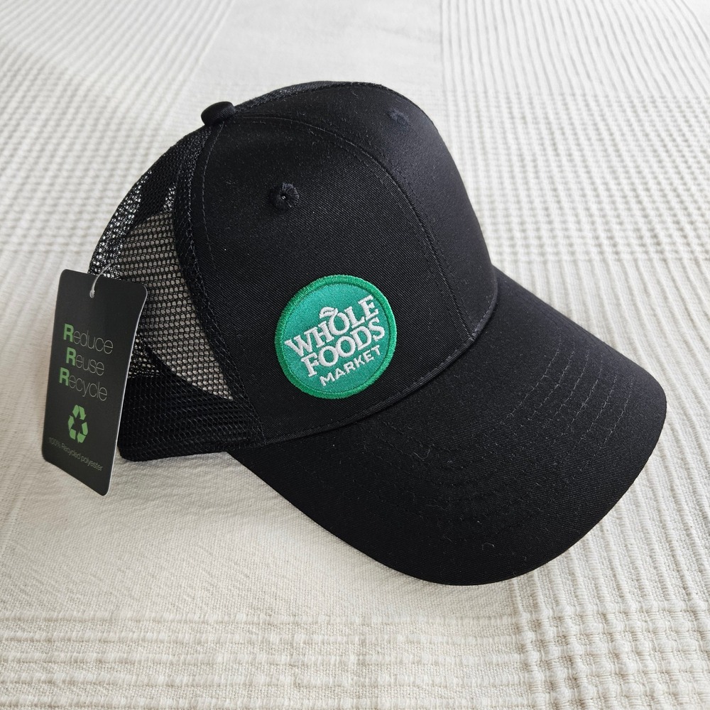 Whole Foods Market Sugar Land Trucker Hat Cap Black Mesh Snapback Adjustable